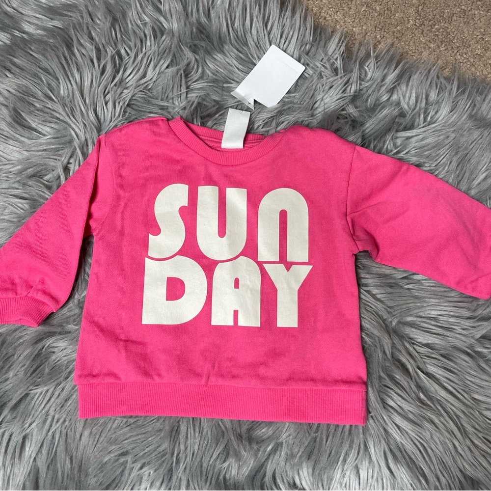 H&M pink pullover baby girl SUNDAY sweater